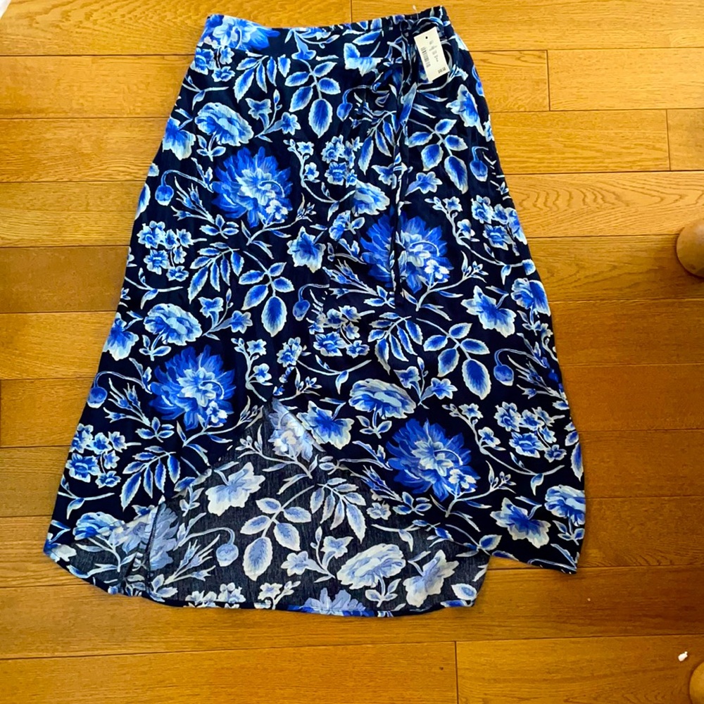 Floral midi wrap skirt